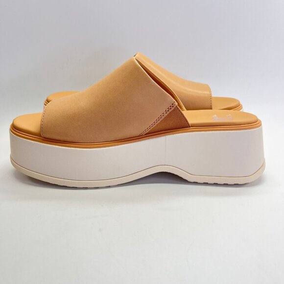 Sorel Dayspring Slide Sandal Size 8.5 Tan Leather Platform Comfort Casual Shoe - Picture 7 of 15